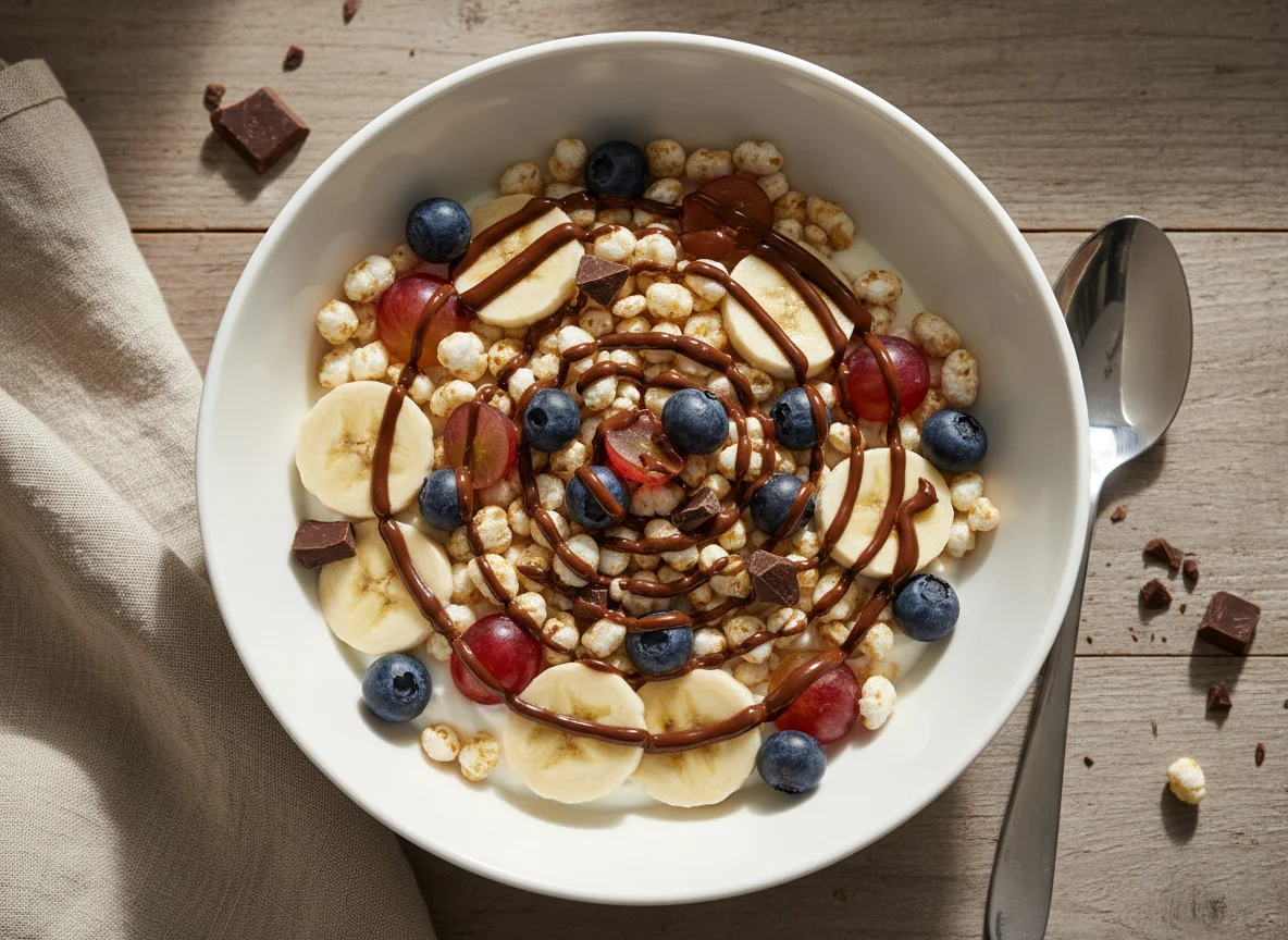 Müsli mit Früchten und Schokolade photo
