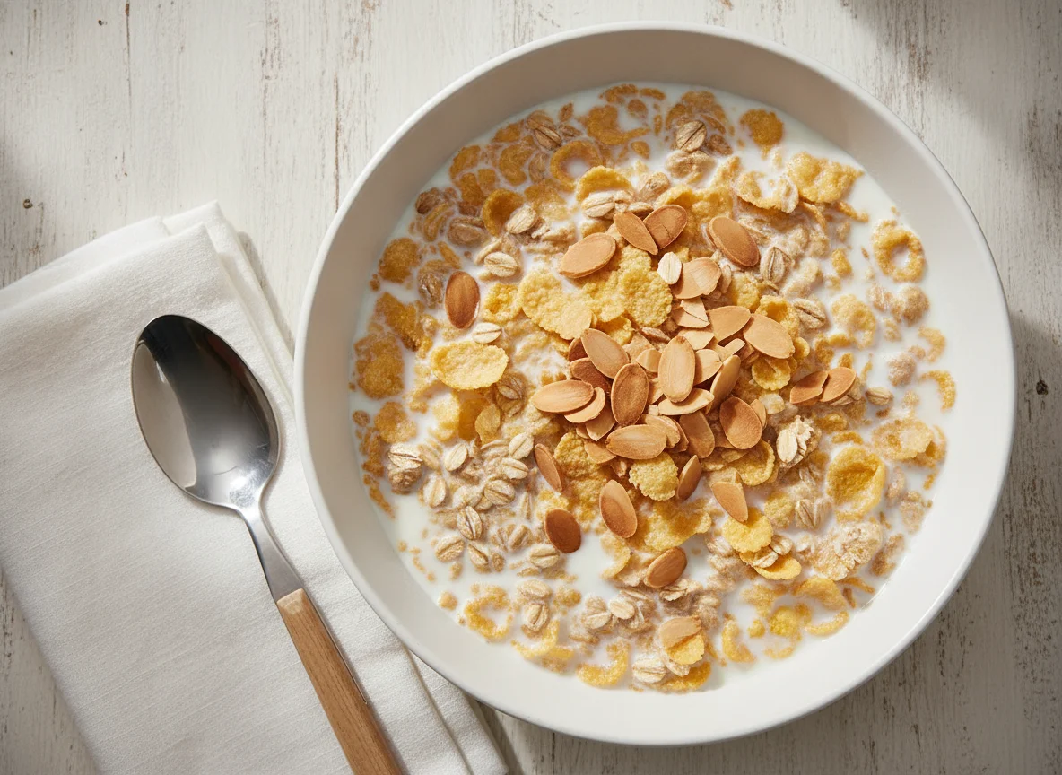 Müsli mit Haferflocken und Cornflakes photo