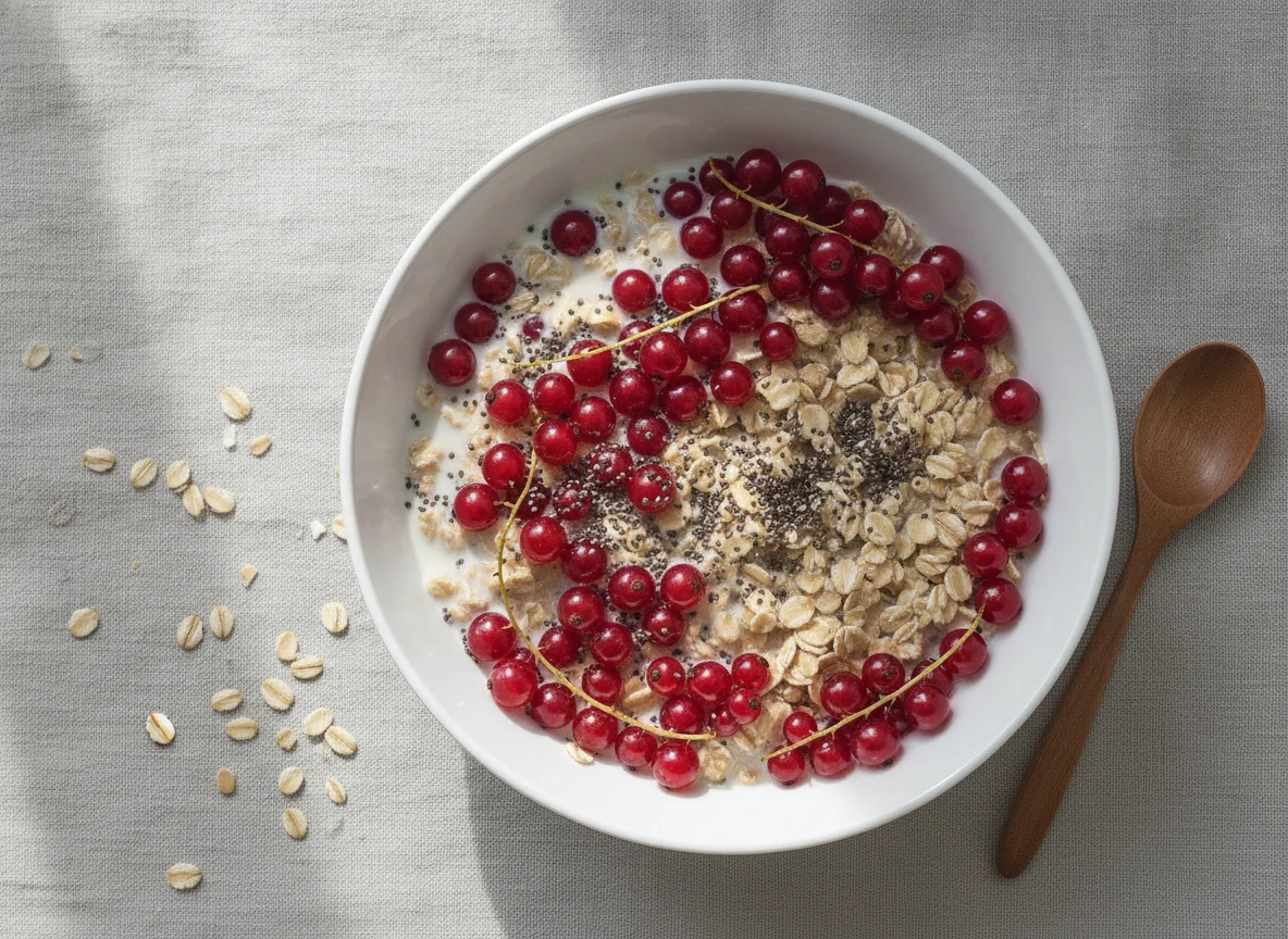 Müsli mit Hafermilch und Beeren photo