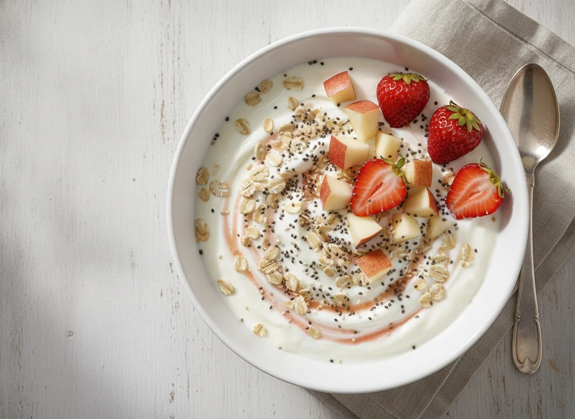 Müsli mit Joghurt, Früchten und Chiasamen photo
