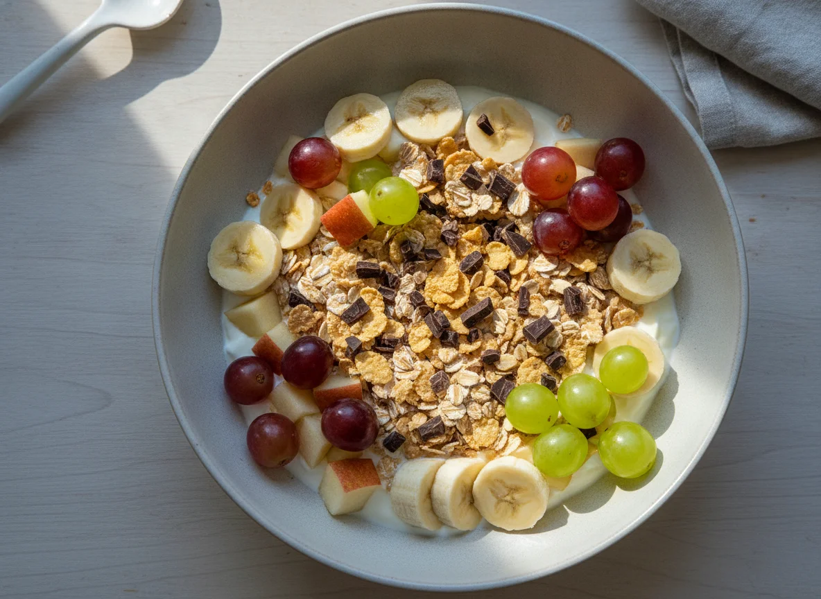 Müsli mit Joghurt und frischem Obst photo