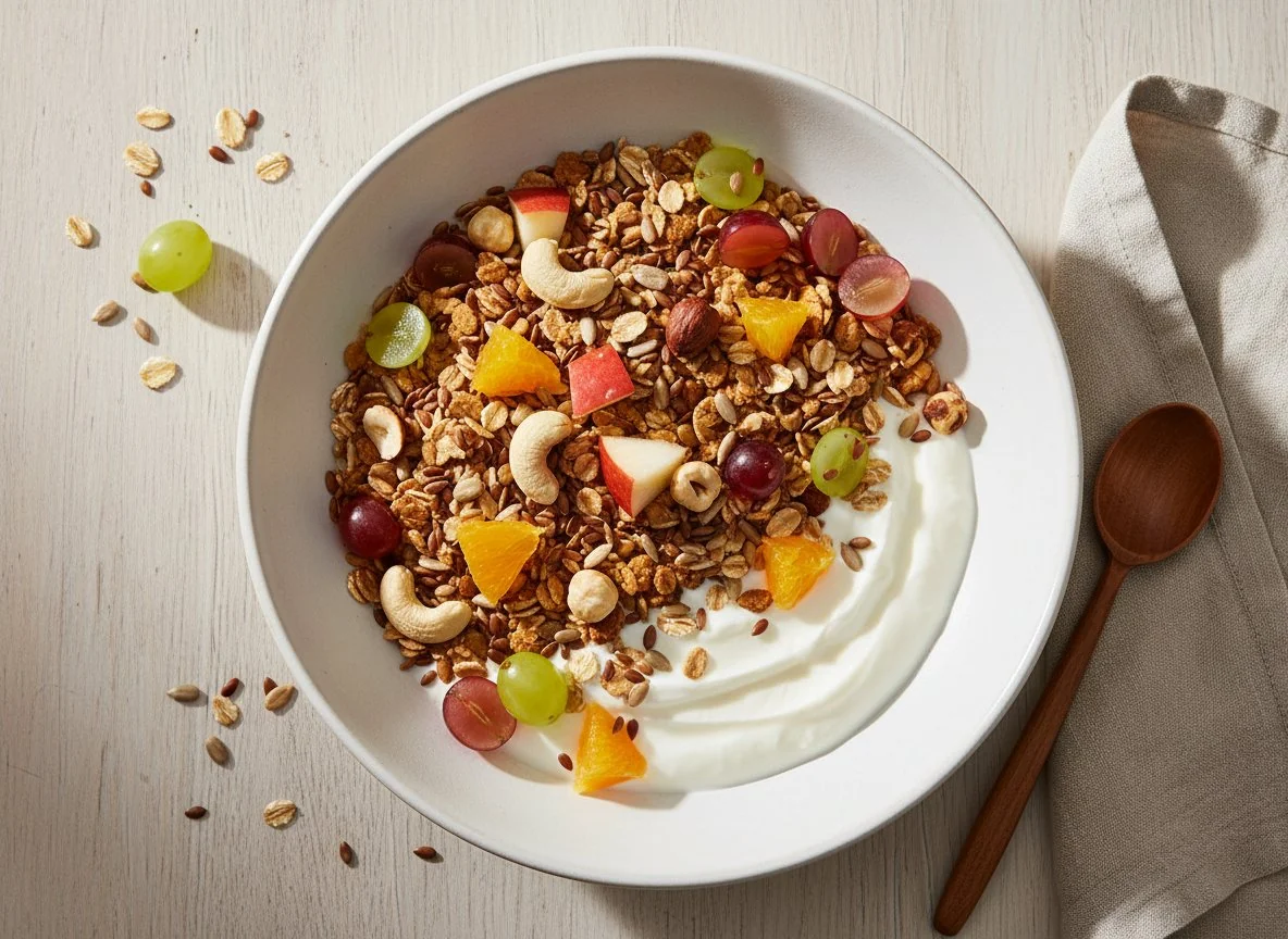 Müsli mit Joghurt und Früchten photo