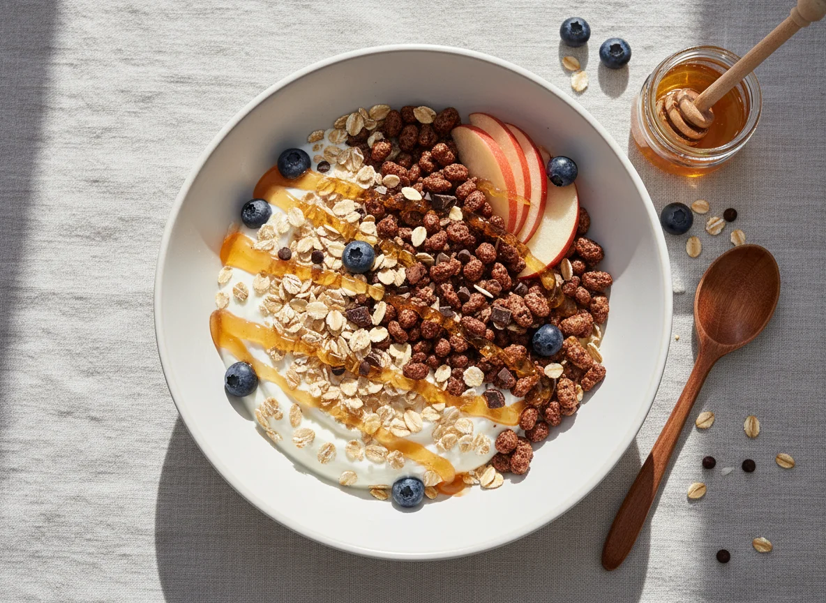 Müsli mit Joghurt und Honig photo