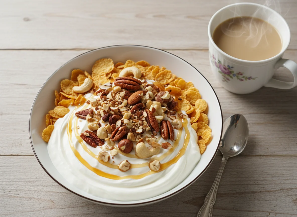 Müsli mit Joghurt und Nüssen photo