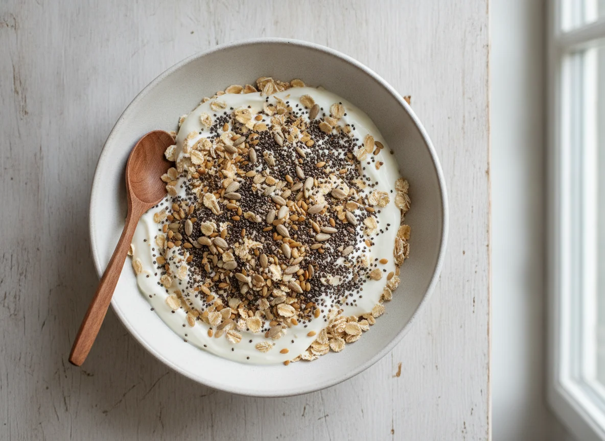 Müsli mit Joghurt und Samen photo