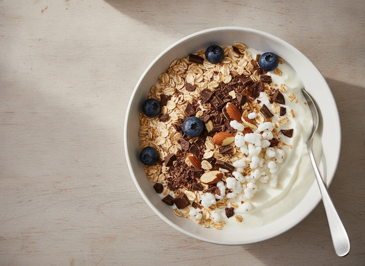 Müsli mit Joghurt und Schokoladenstücken photo