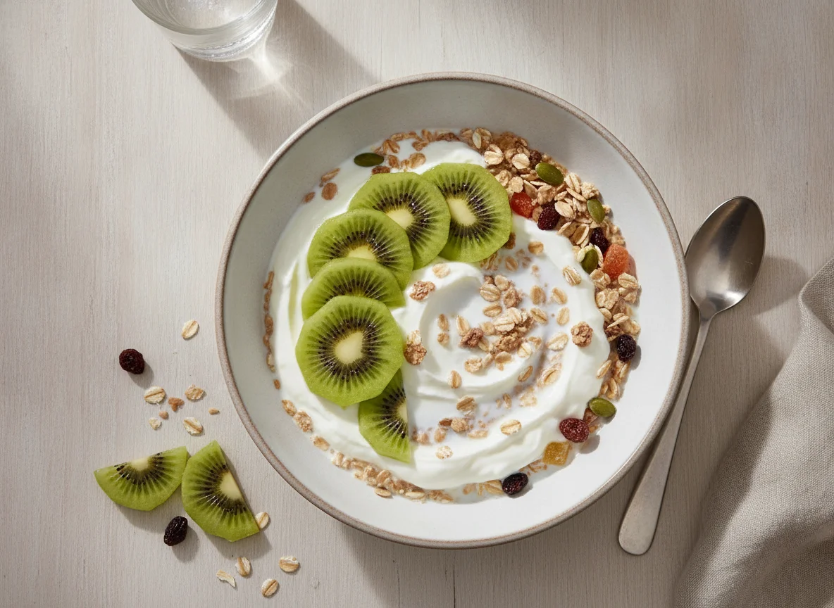 Müsli mit Kiwi und Joghurt photo