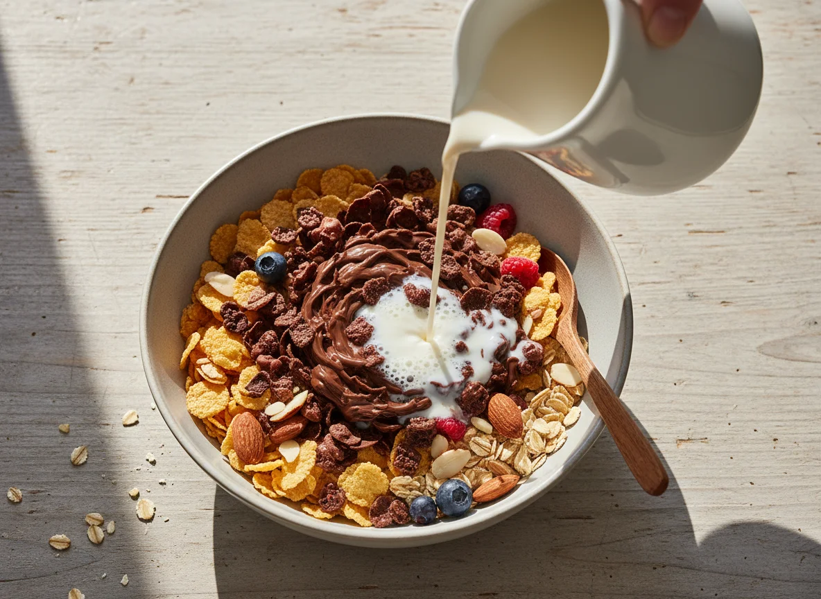 Müsli mit Mandelmilch photo