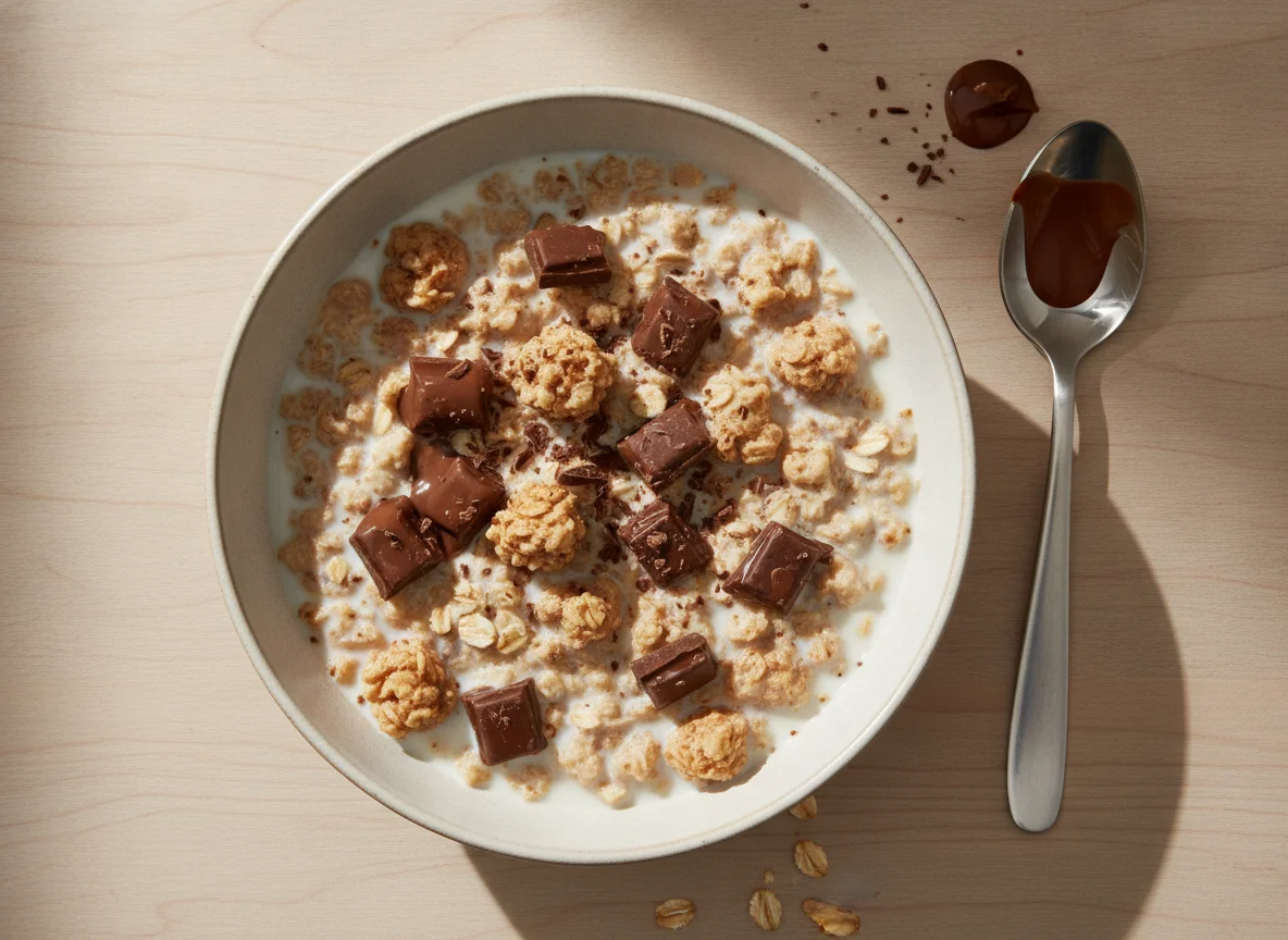 Müsli mit Milch und Schokoladenstücken photo