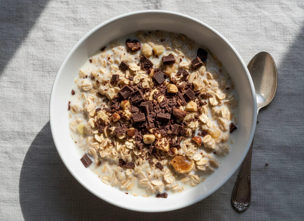 Müsli mit Milch und Schokostückchen photo