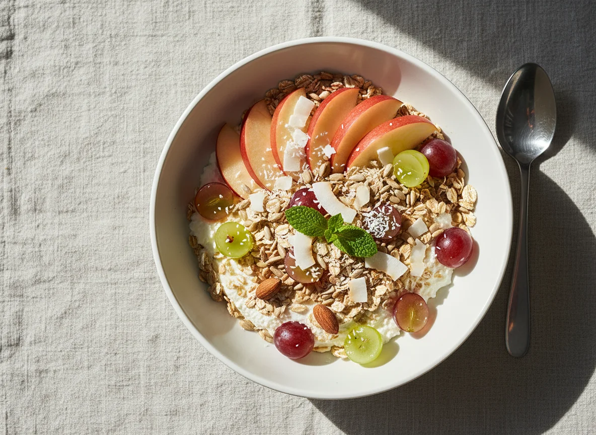 Müsli mit Quark und Früchten photo