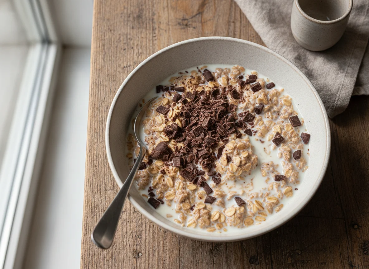 Müsli mit Schokoflocken und Milch photo