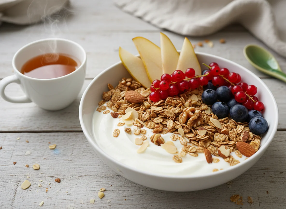 Müsli-Bowl mit Früchten und Joghurt photo