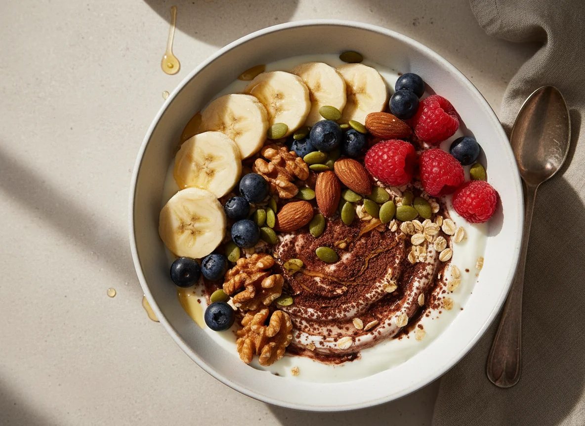 Müsli-Schale mit Früchten und Nüssen photo