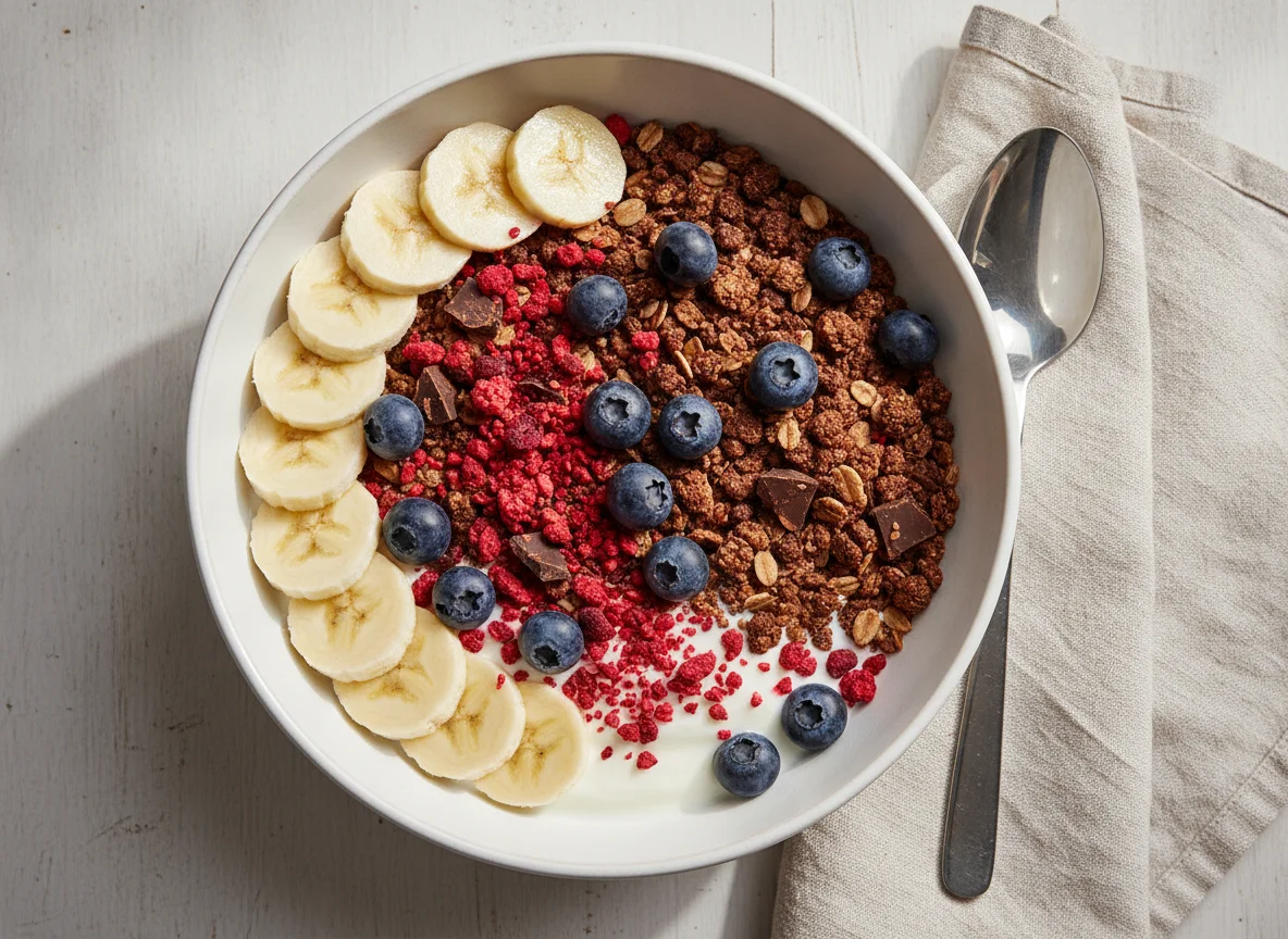 Müsli-Schale mit Joghurt und Früchten photo
