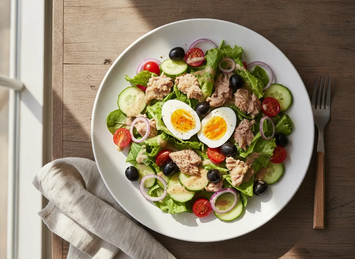 Nizza Salat mit Thunfisch und Ei photo