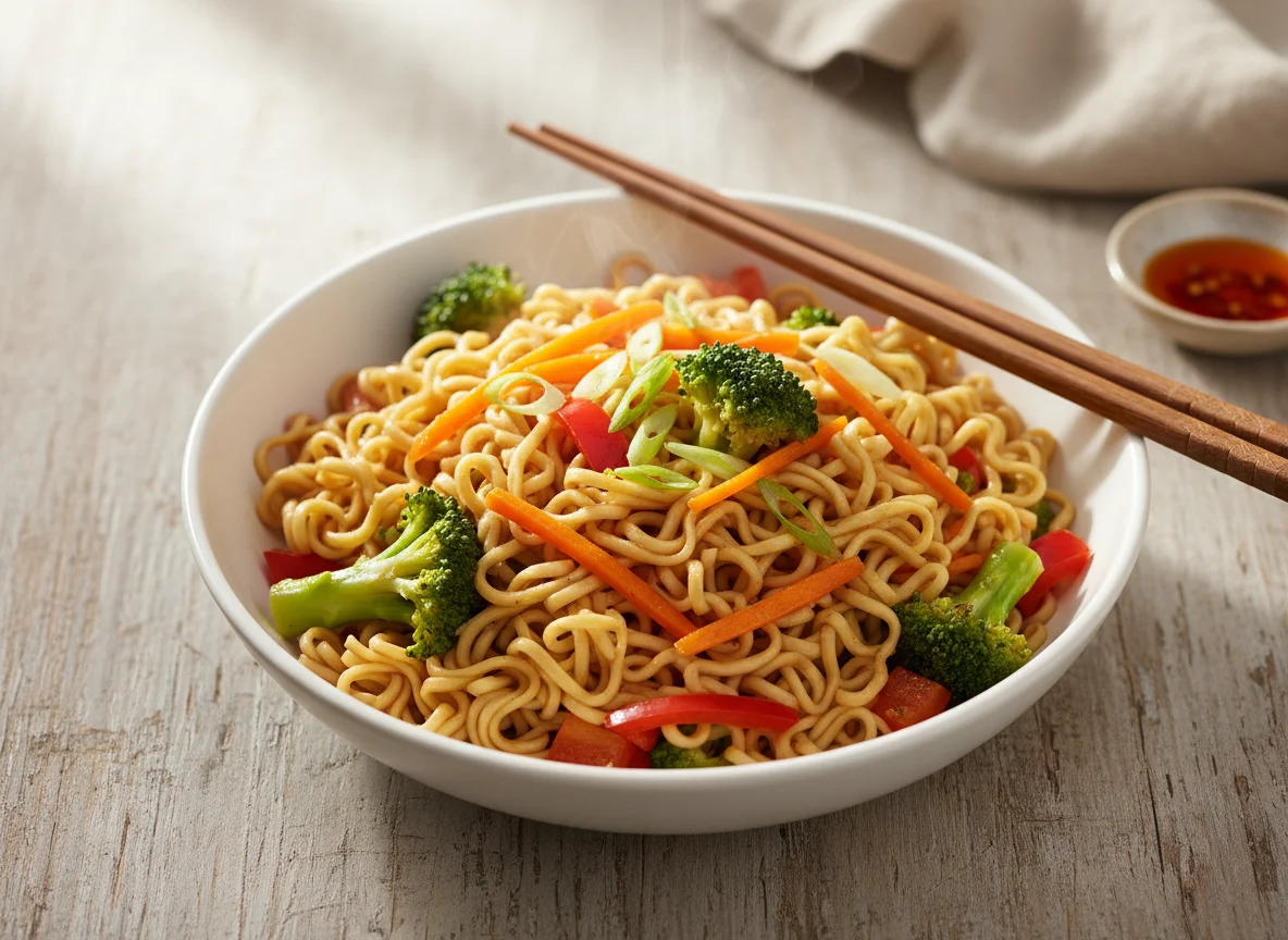 Nudelgericht mit Gemüse photo