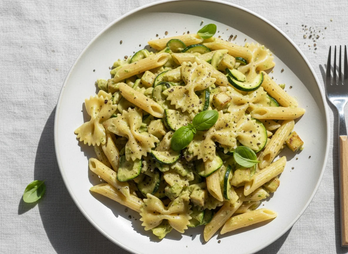Nudeln mit Zucchini-Sahnesauce photo