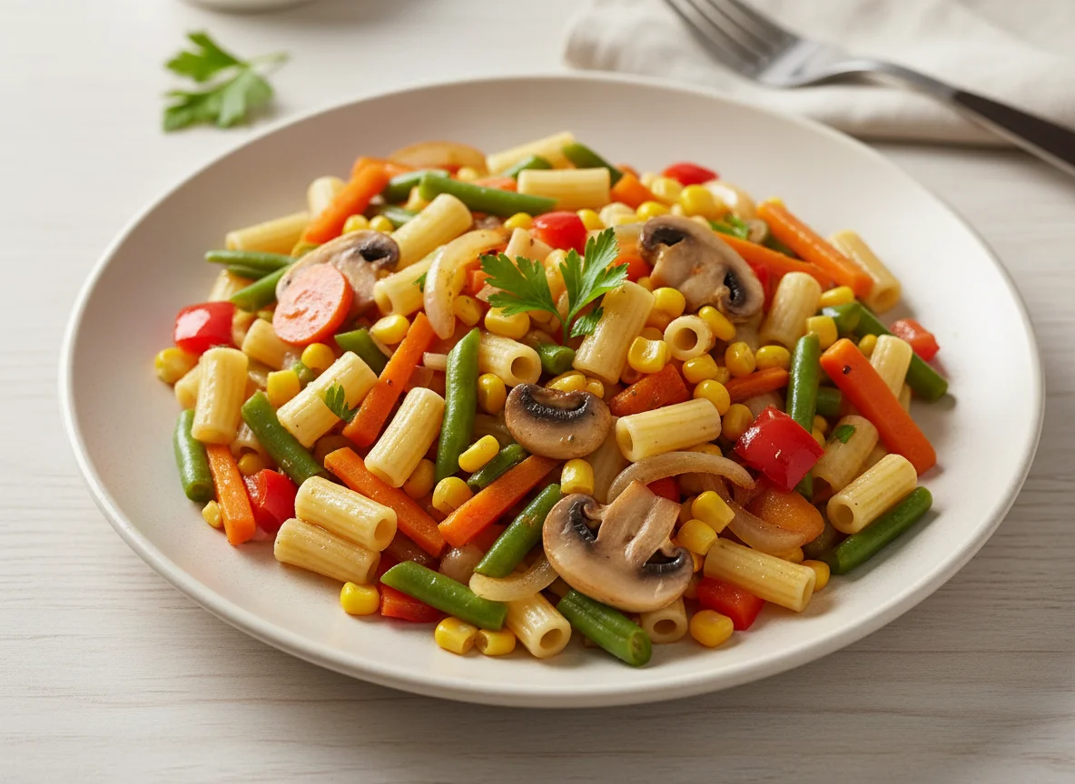 Nudelpfanne mit Gemüse photo