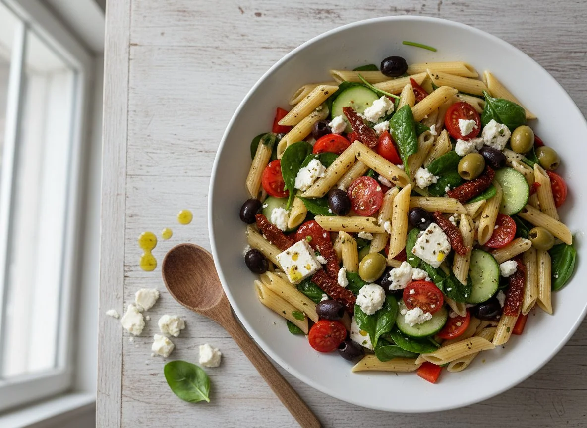 Nudelsalat mediterran photo