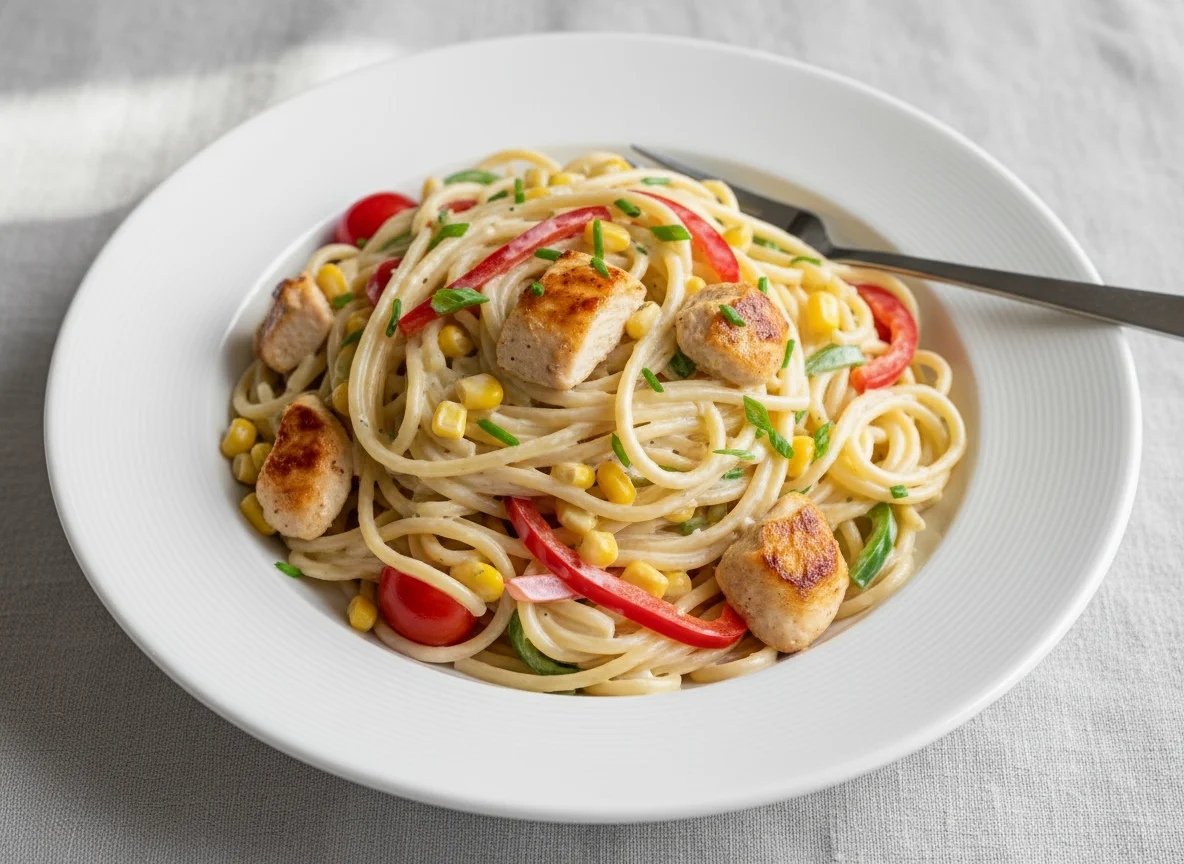 Nudelsalat mit Hähnchenbrust photo
