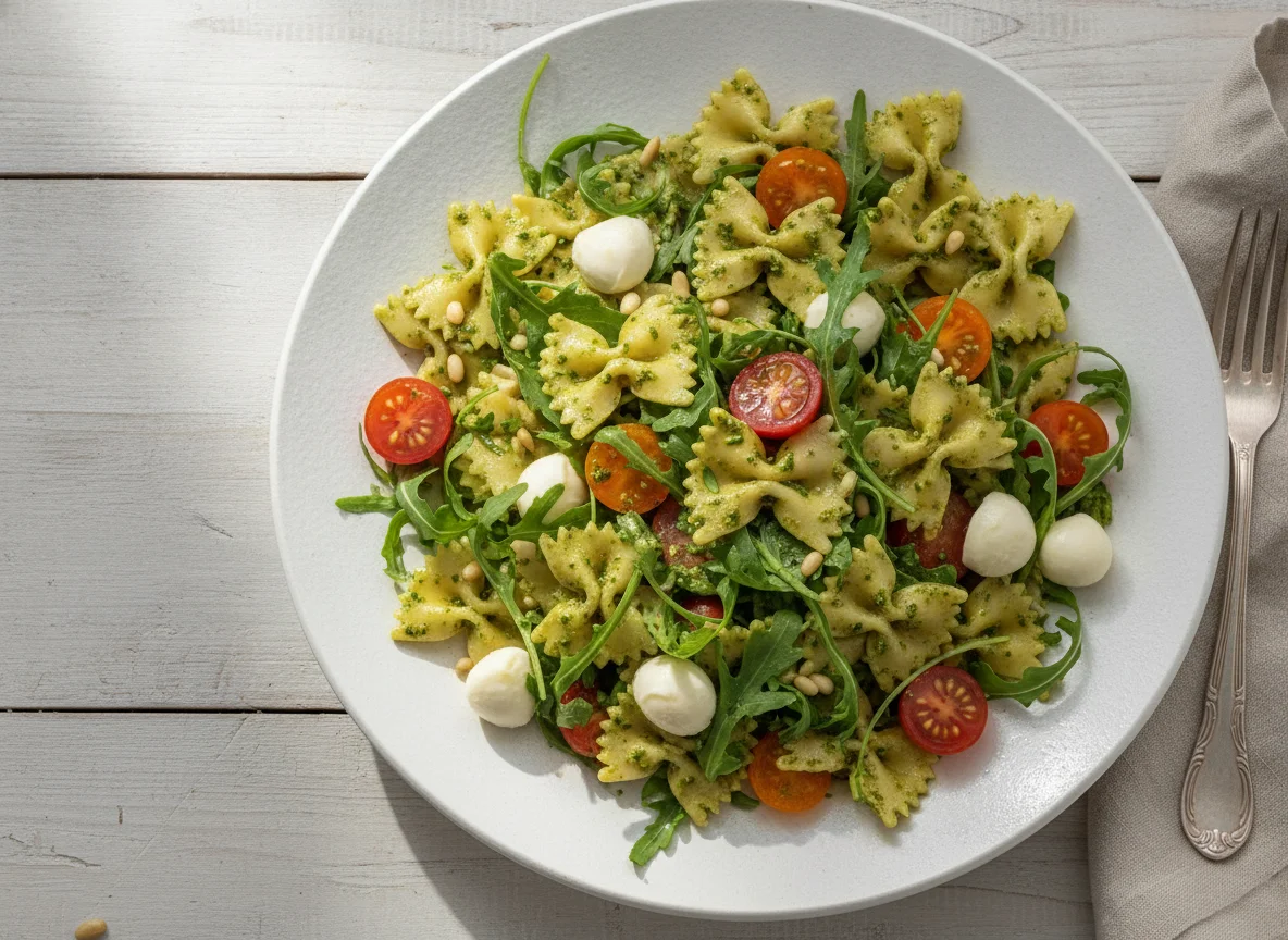 Nudelsalat mit Pesto und Rucola photo