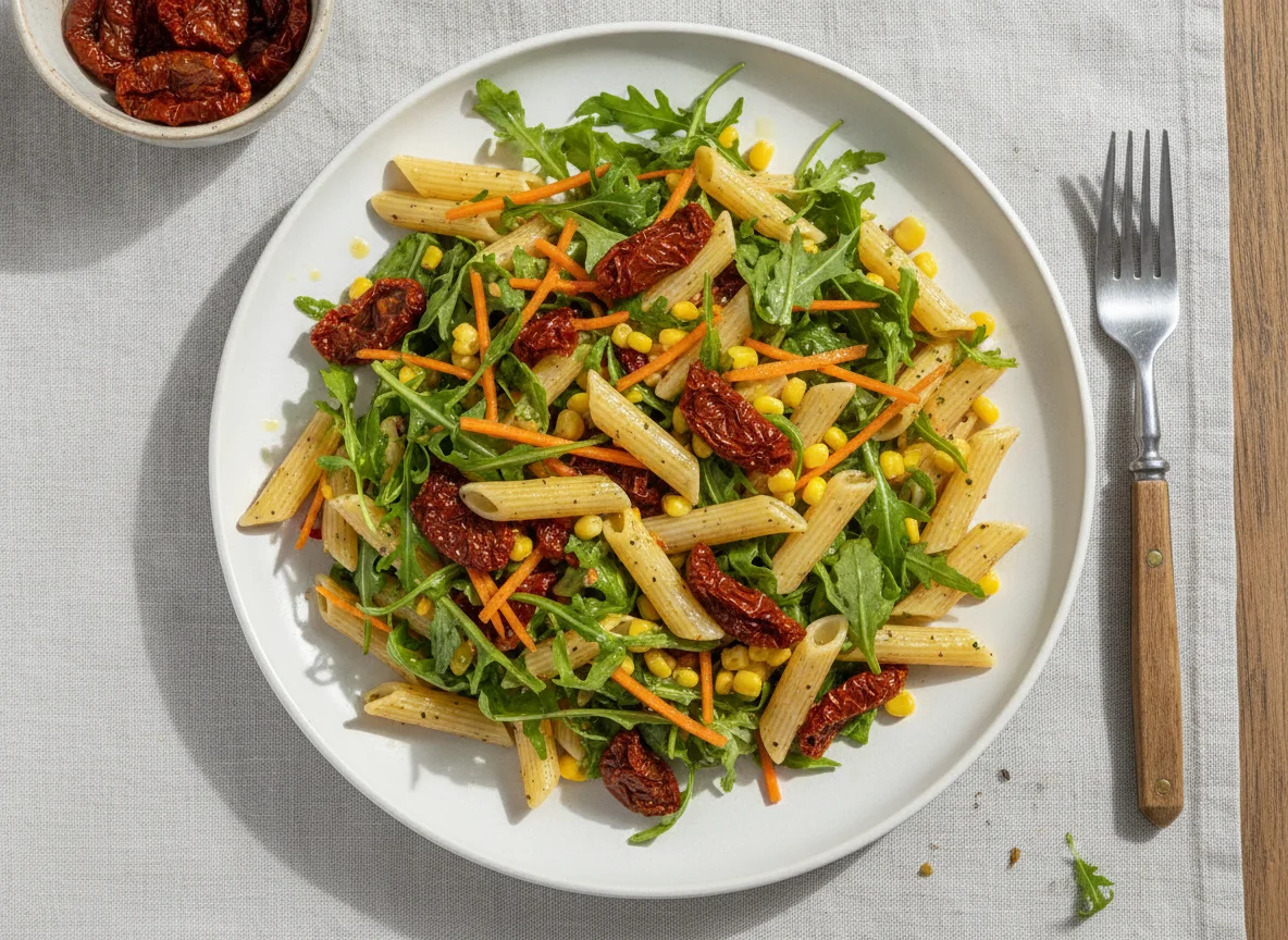 Nudelsalat mit Rucola und Karotten photo
