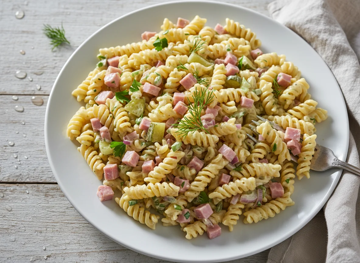 Nudelsalat mit Schinken photo