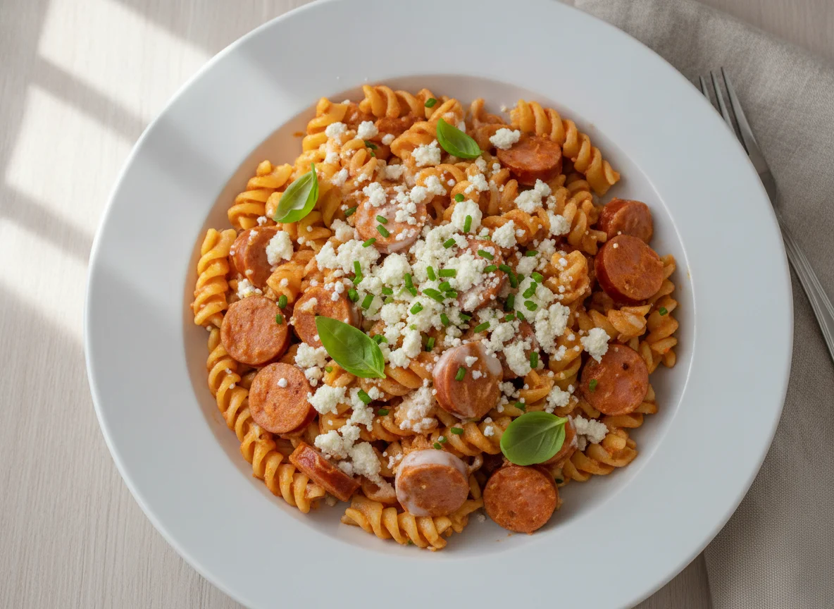 Nudelsalat mit Wiener Würstchen photo