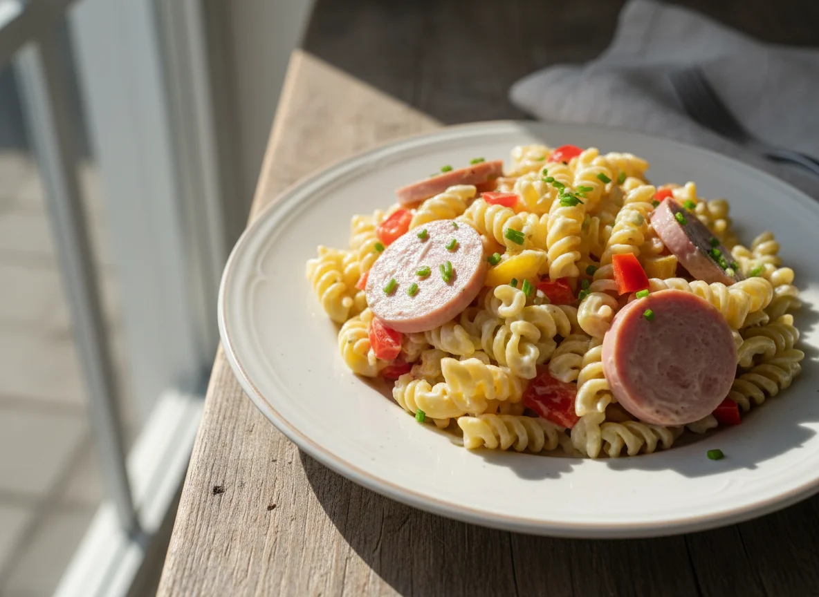 Nudelsalat mit Wurst photo