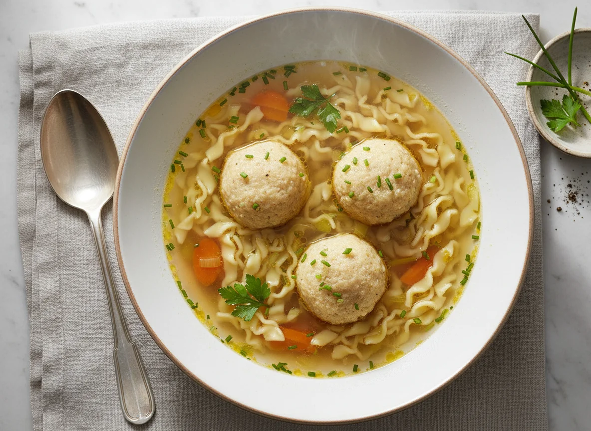 Nudelsuppe mit Grießklößchen photo