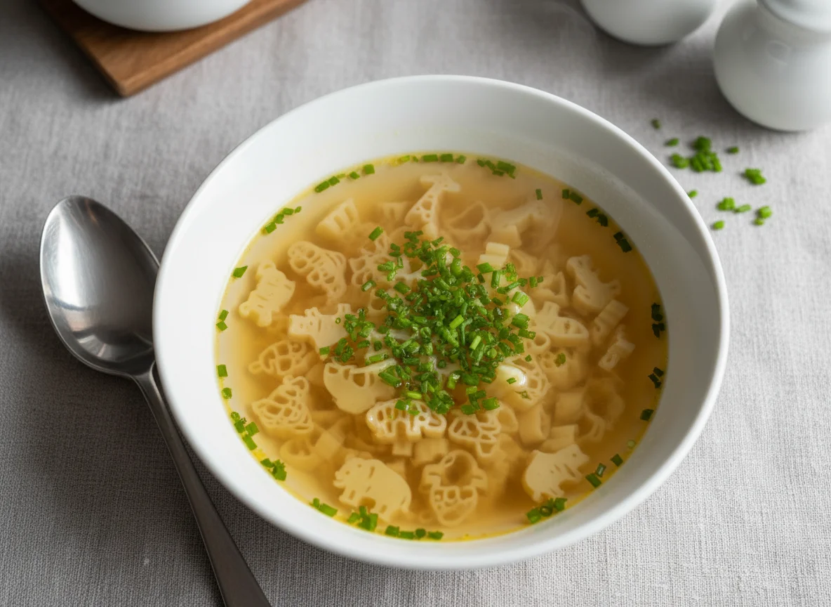 Nudelsuppe mit Tiernudeln photo