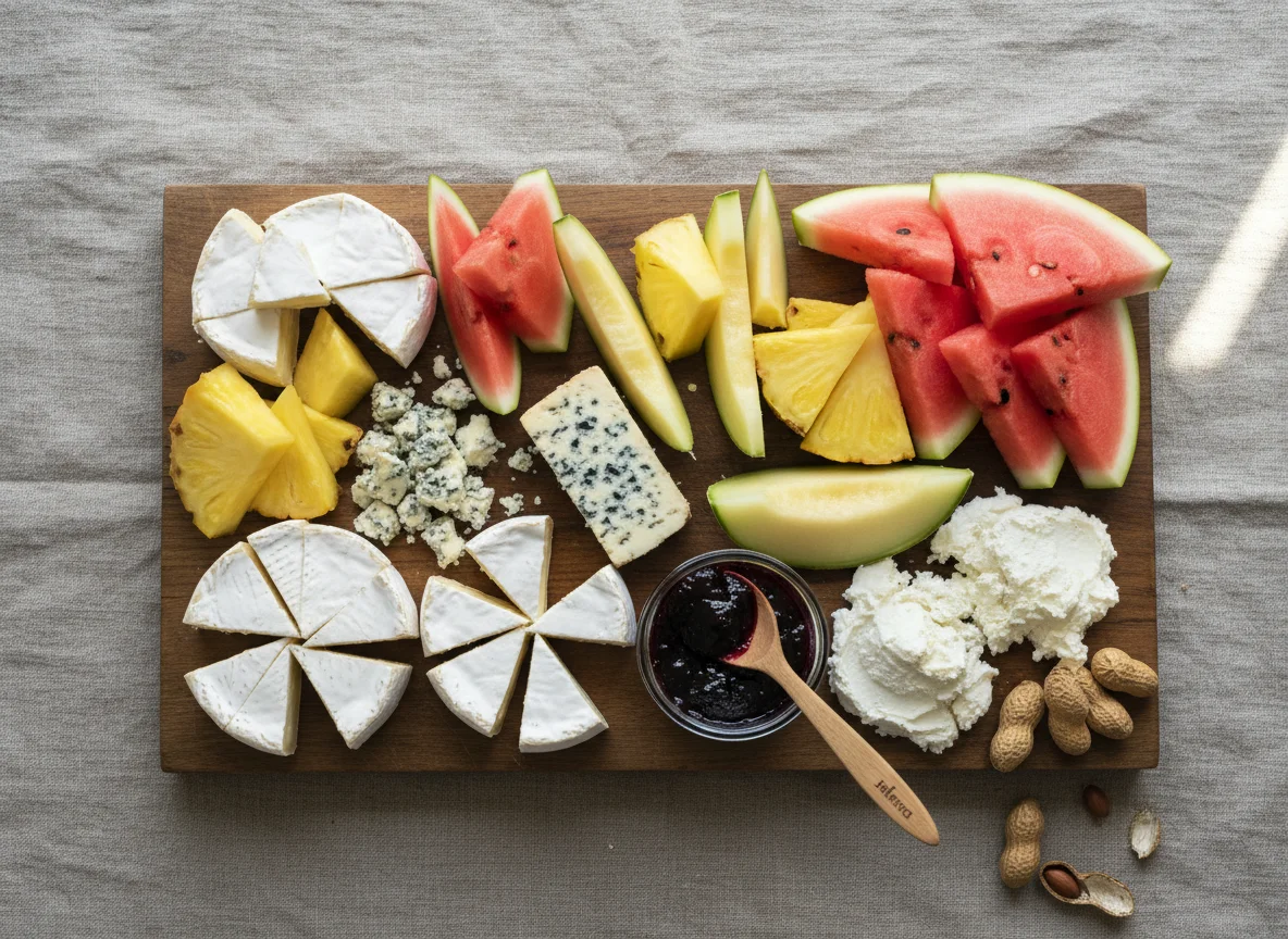 Obst- und Käseplatte photo