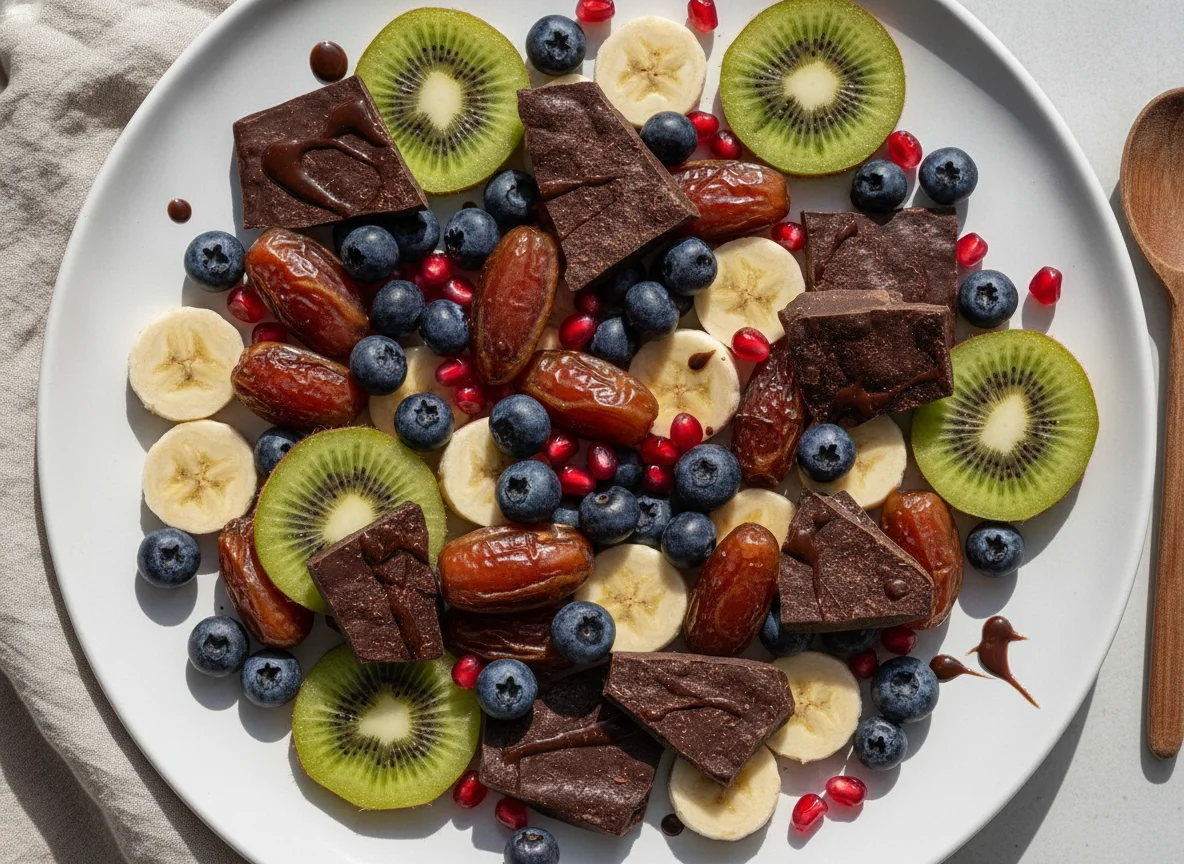 Obst- und Schokoladenplatte photo