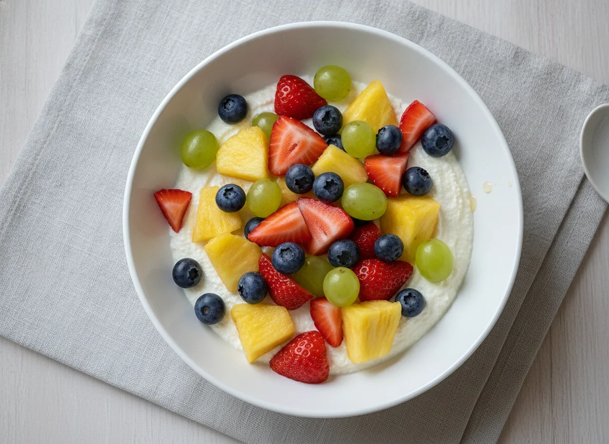 Obstsalat mit Magerquark photo