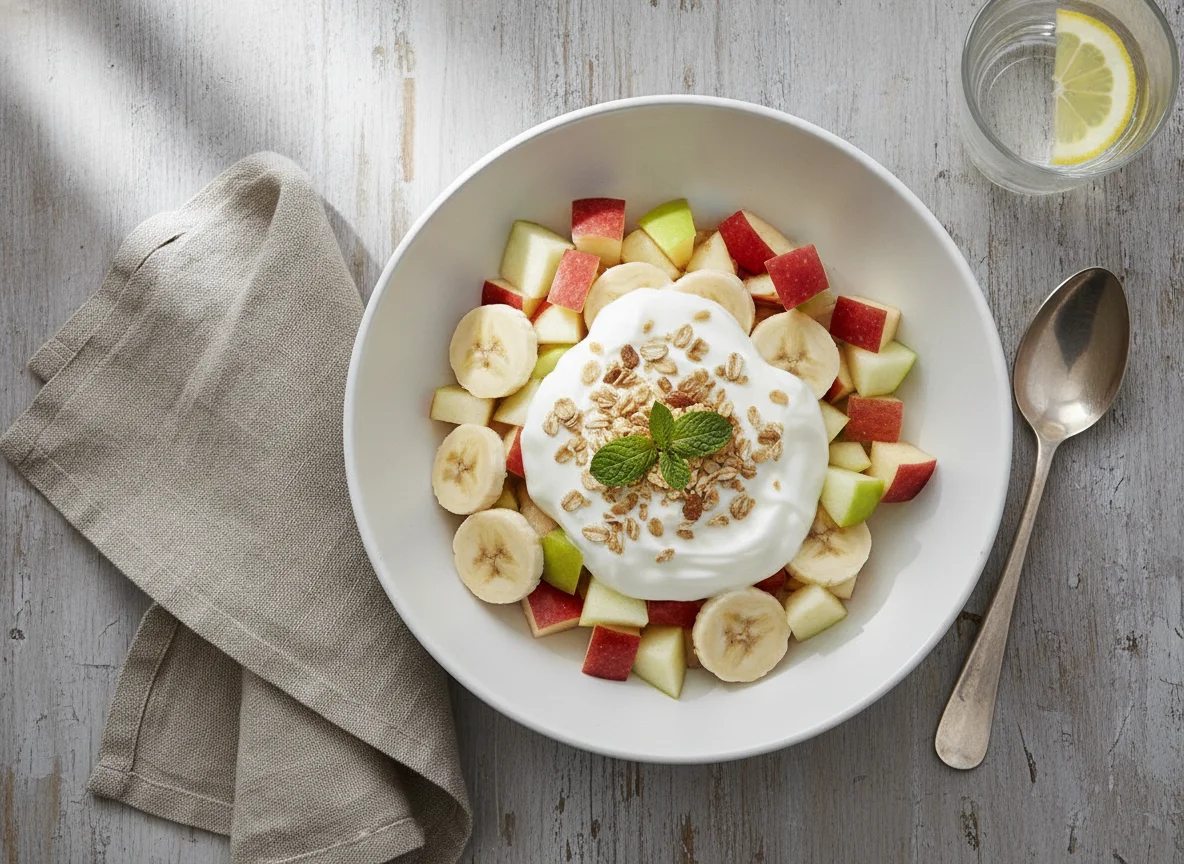 Obstsalat mit Naturjoghurt photo