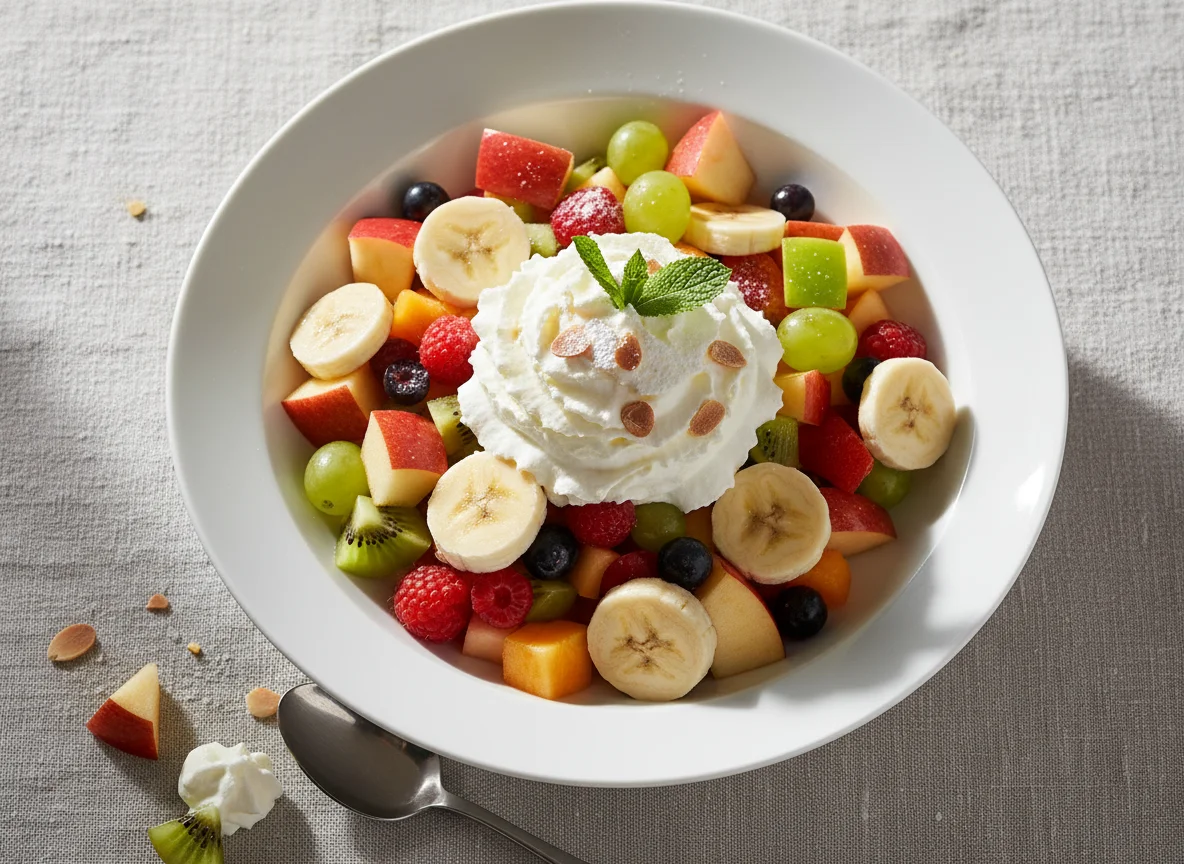 Obstsalat mit Sahne photo