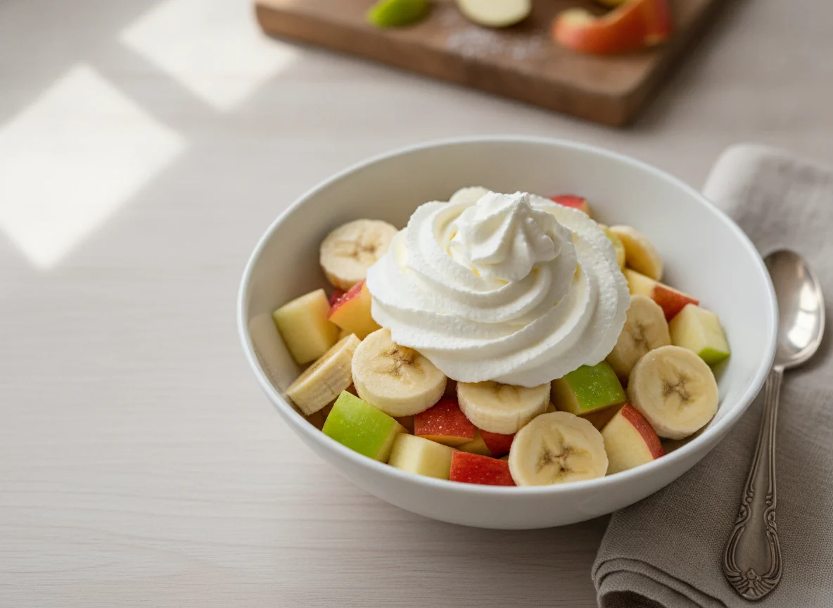 Obstsalat mit Schlagsahne photo