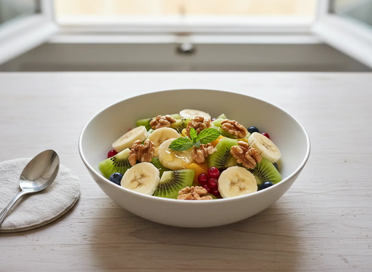 Obstsalat mit Walnüssen photo