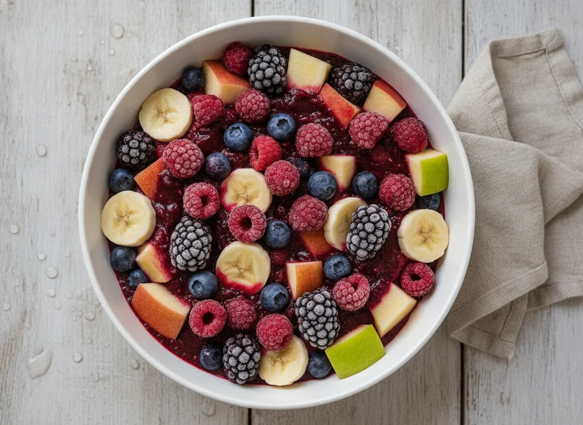 Obstschale mit Beeren und Apfel photo