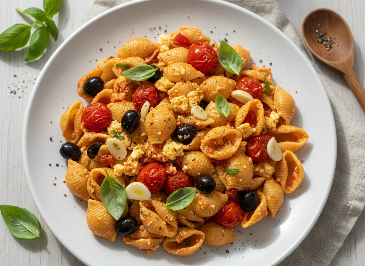 Ofen-Feta-Pasta mit Conchiglie photo