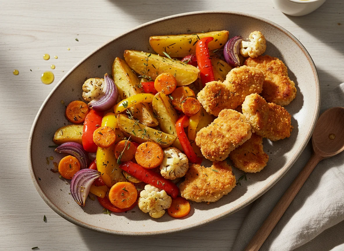 Ofengemüse mit Chicken Nuggets photo