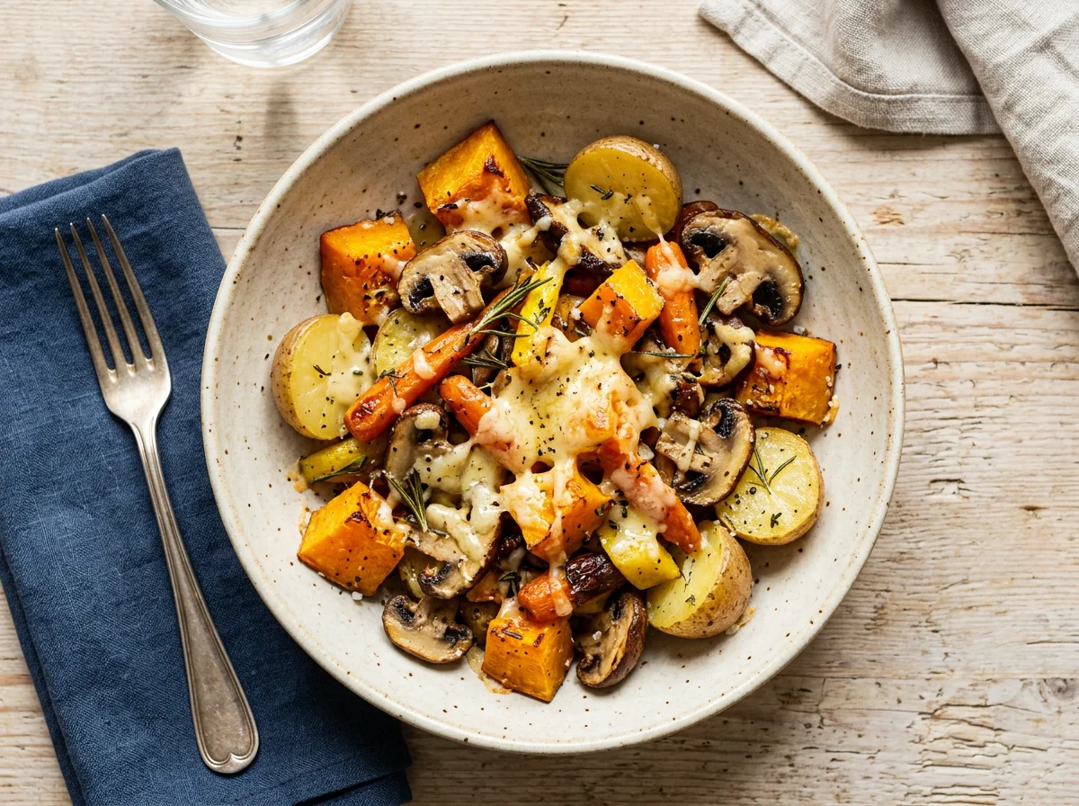 Ofengemüse mit Kartoffeln und Kürbis photo