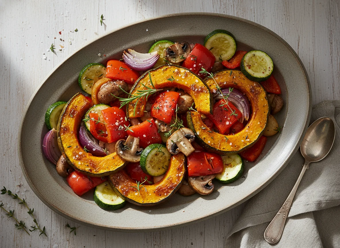 Ofengemüse mit Kürbis und Paprika photo