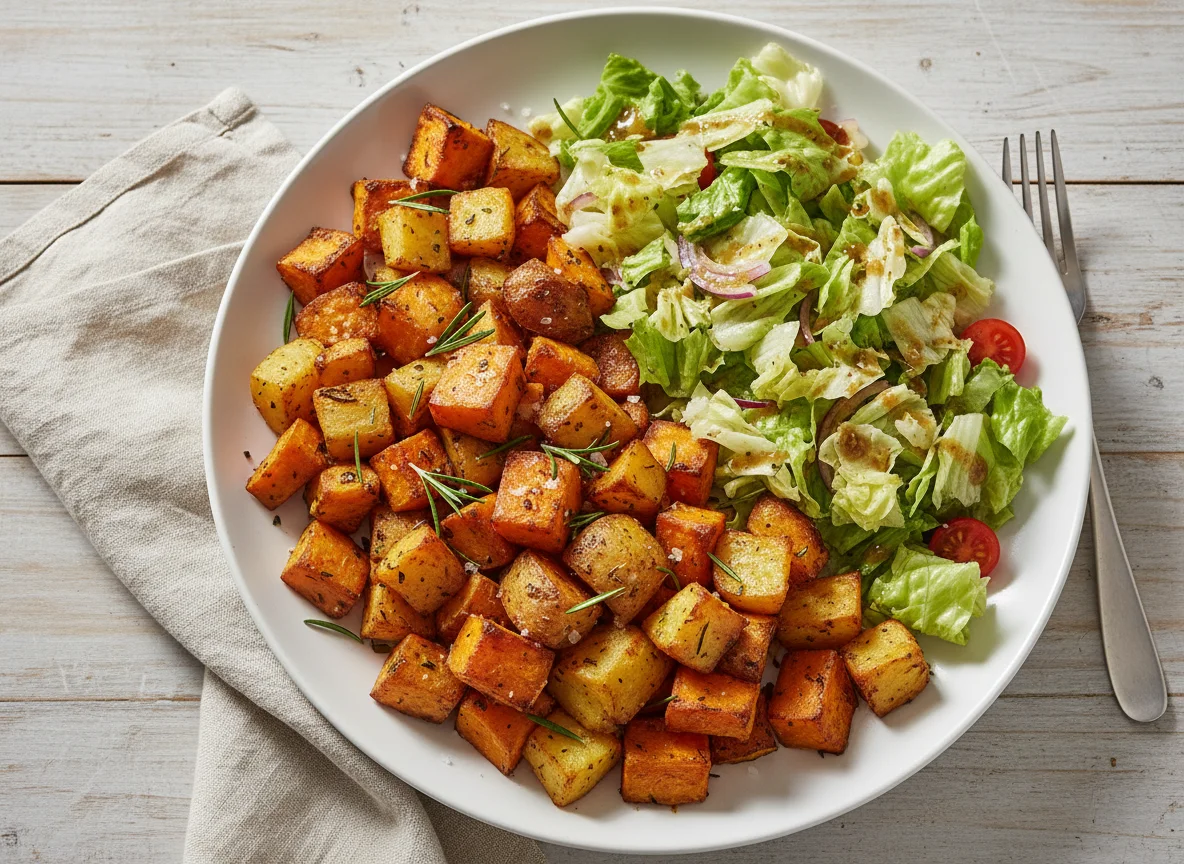 Ofengemüse mit Salat photo