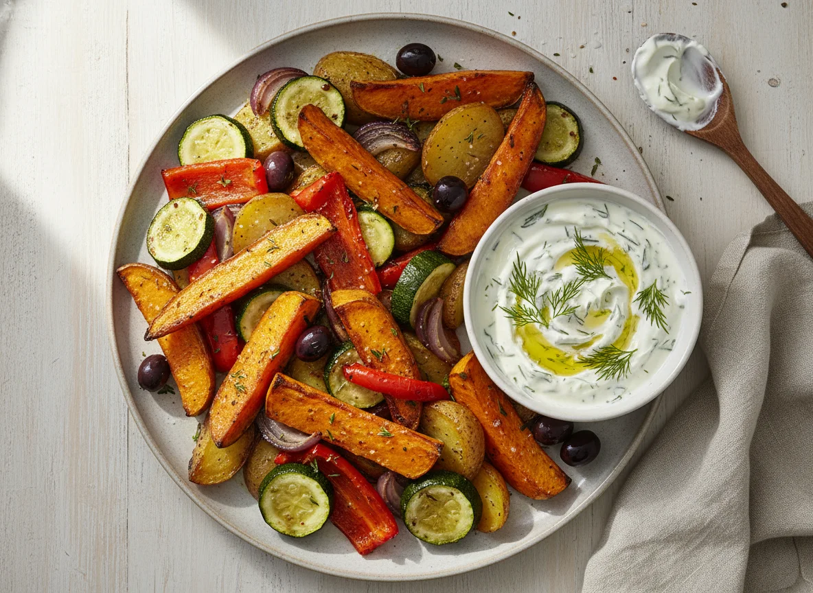 Ofengemüse mit Tzatziki photo