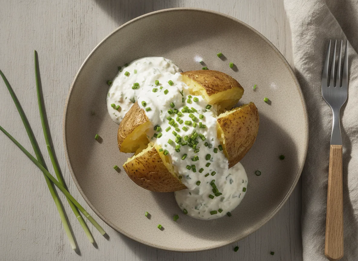 Ofenkartoffeln mit Quark-Joghurt-Creme photo