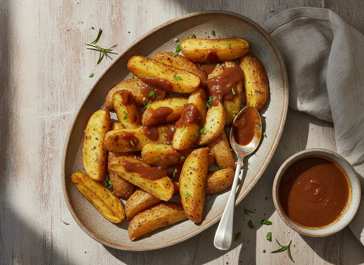 Ofenkartoffeln mit Sauce photo