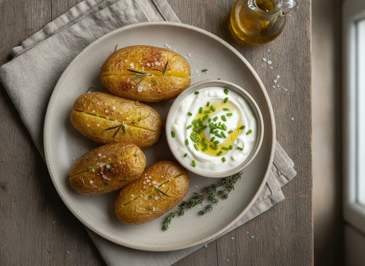 Ofenkartoffeln mit Sauerrahm-Dip photo