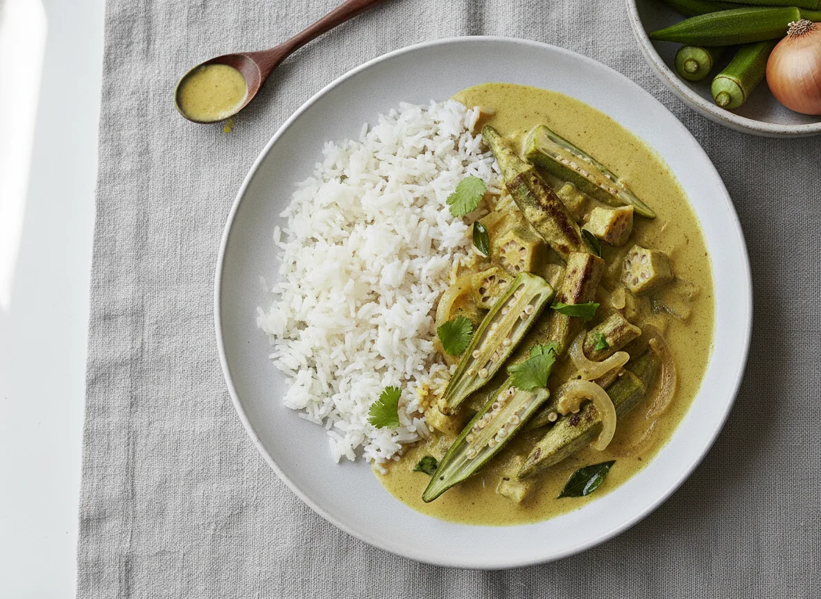 Okra-Curry mit Basmatireis photo